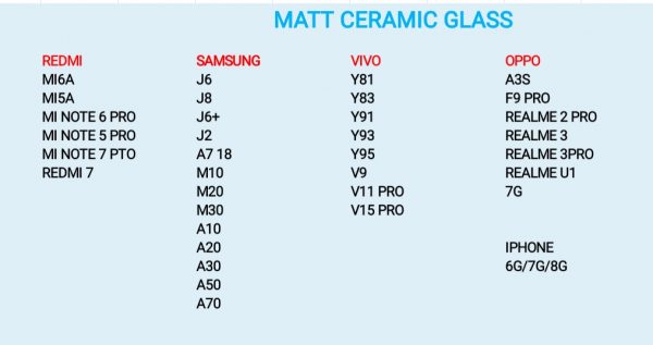 Matte Temper Glass