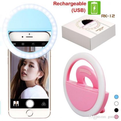Portable LED Ring Selfie Light for Smartphones, Tablets and iPhone
