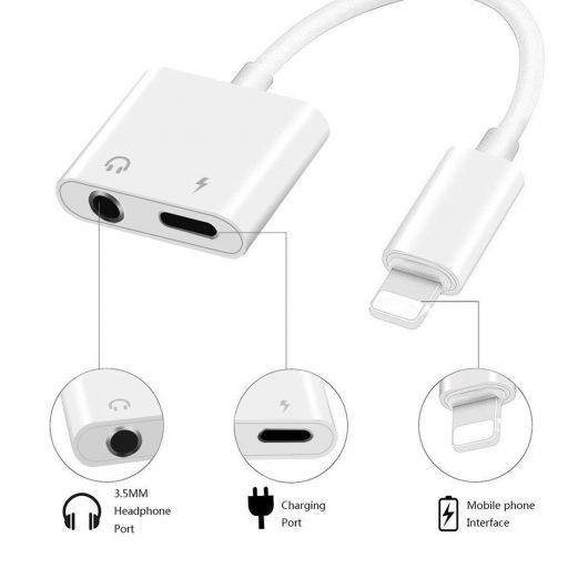 Best Lightning To 3.5mm Headphones Jack Adapter Charger + Aux Audio