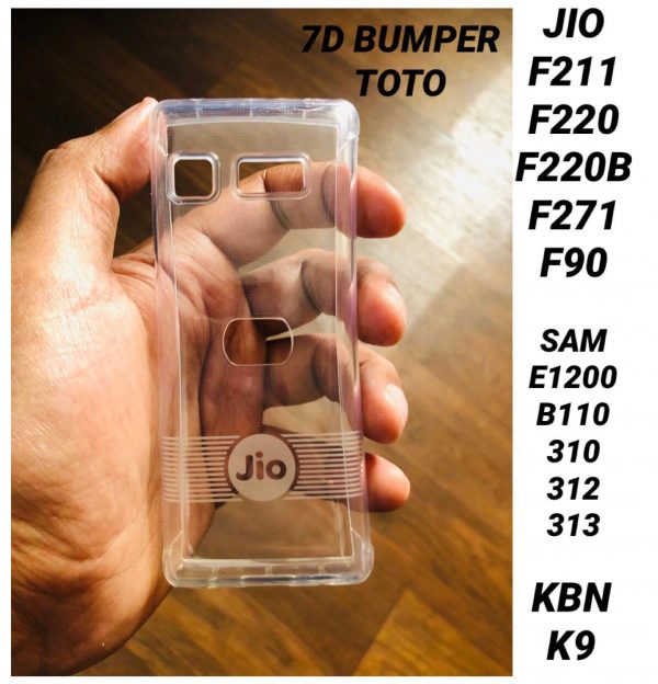 7D Bumper Transparent Back Covers for Jio