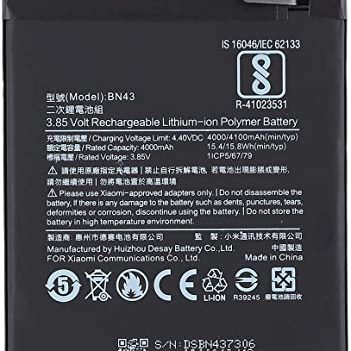 Redmi Note Battery BN43 4100mAh Cell To Phone