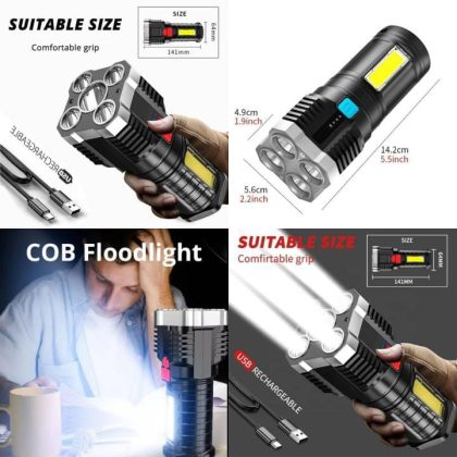 Rechargeable Torch with 4 Lighting Modes