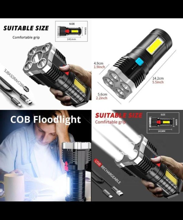 Rechargeable Torch with 4 Lighting Modes