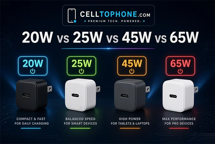 20W vs 25W vs 45W vs 65W Charger