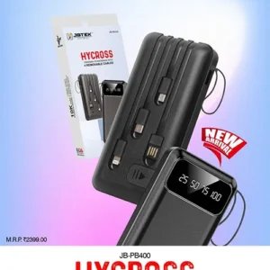10000mAh Power Bank with 4 Built-in Charging Cables